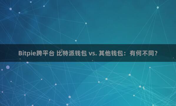 Bitpie跨平台 比特派钱包 vs. 其他钱包：有何不同？