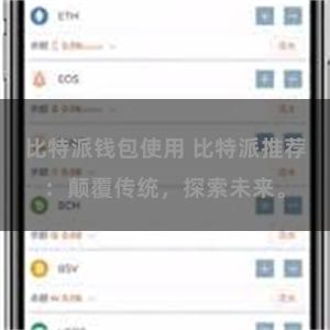 比特派钱包使用 比特派推荐：颠覆传统，探索未来。