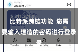 比特派跨链功能  您需要输入建造的密码进行登录