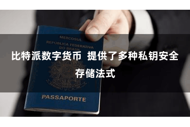 比特派数字货币  提供了多种私钥安全存储法式