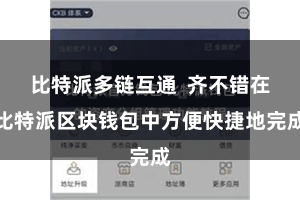 比特派多链互通  齐不错在比特派区块钱包中方便快捷地完成